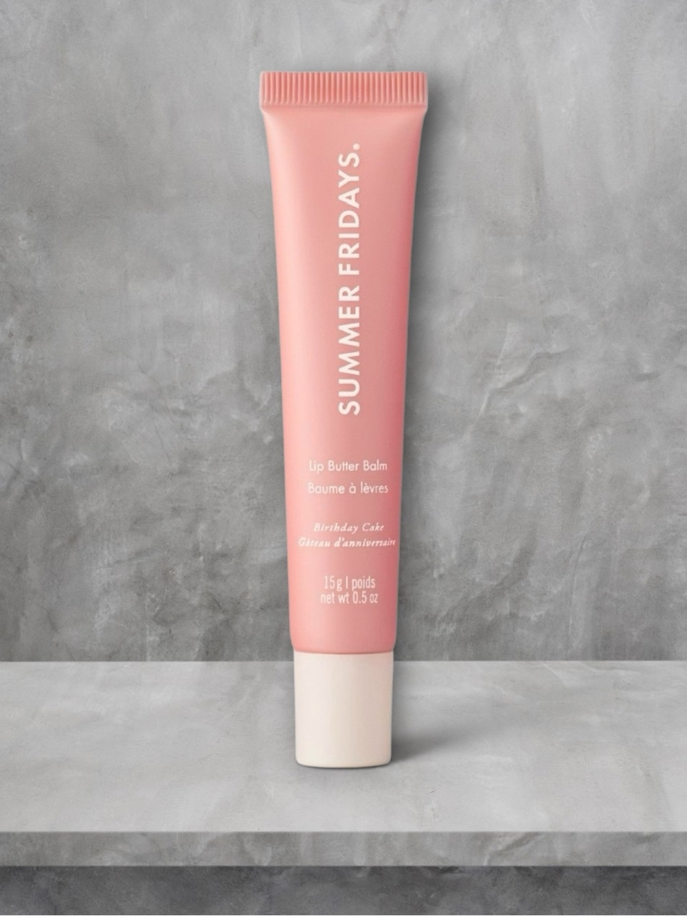 Summer Fridays Birthday Cake Lip Butter Balm- vegan, light pink w iridescent
